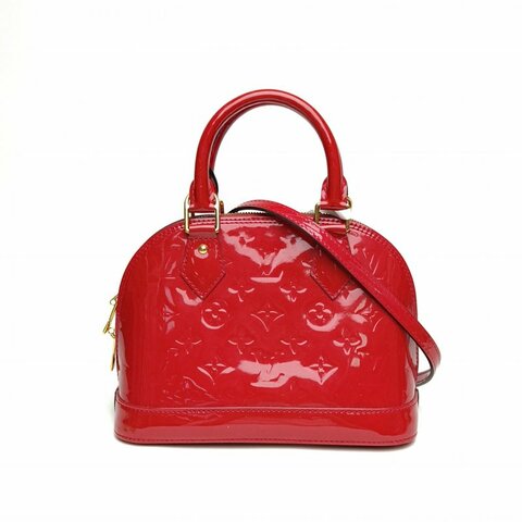 LOUIS VUITTON ALMA贝壳包BB23.5玫红漆皮2013肩背包