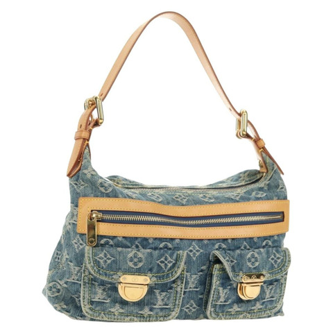路易威登 Monogram Denim Buggy PM 肩背包 藍色 M95049 LV 正品 183601SAV