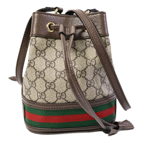 GUCCI 塗層帆布Ophidia Mini Bucket肩背袋