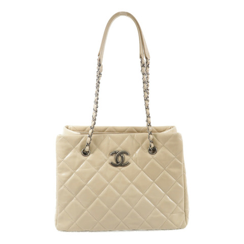 CHANEL 牛皮皮革Tote Bag鏈帶手挽袋
