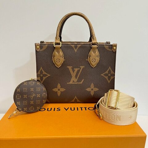 Louis Vuitton LV on the go PM老花晶片款