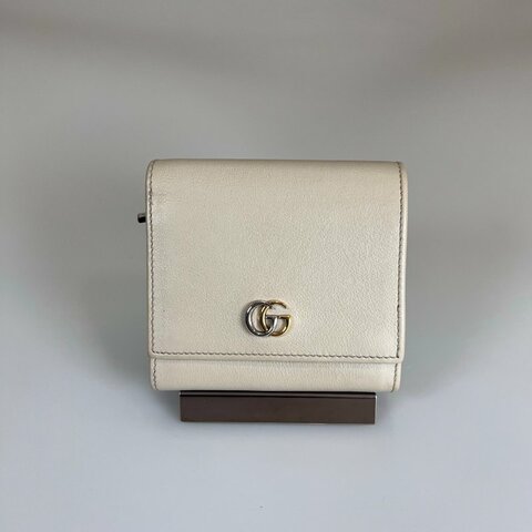 GUCCI 790062 灰皮革雙色短夾