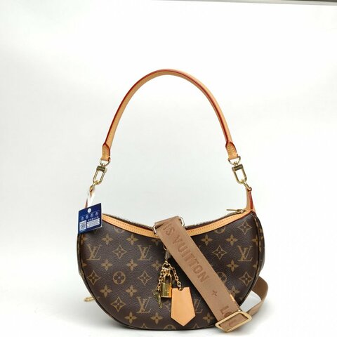 LOUIS VUITTON LOOPING月牙包老花PVC金扣芯片肩背包