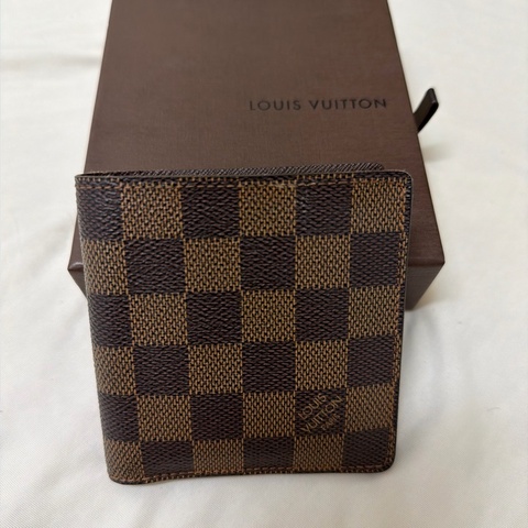Louis Vuitton 咖啡棋盤格紋 雙折短夾 狀況好 挑戰最低價