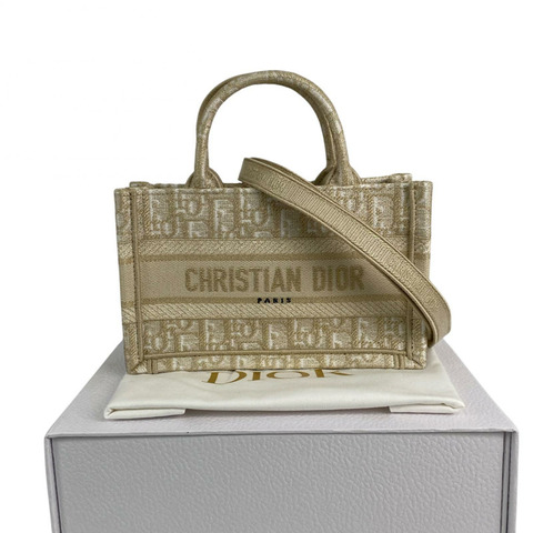 △ DIOR 迪奧 Gold Canvas Mini Book Tote  2 way bag 金色帆布兩用袋-267011260