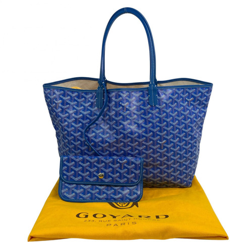 △ GOYARD 高雅德 Blue Coated Canvas Saint Louis PM Tote Bag 藍色塗層帆布托特袋-267011111