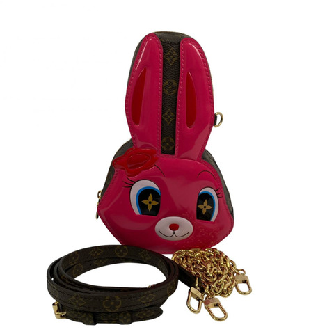 △ LOUIS VUITTON 路易·威登 Brown And Hot Pink Coated Canvas And Patent Leather Monogram Animogram Crossbody Bag 啡色和桃紅色塗層帆布和漆皮經典老花斜揹袋 M11452-267011270