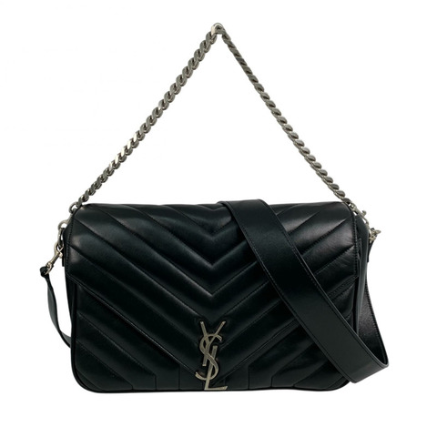 △ SAINT LAURENT 聖羅蘭 Black Calfskin Monogram 2 way bag 黑色小牛皮兩用袋 PLD454325-267010625