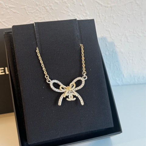 Chanel ABG588雙蝴蝶結雙C項鍊🎀不撞款
