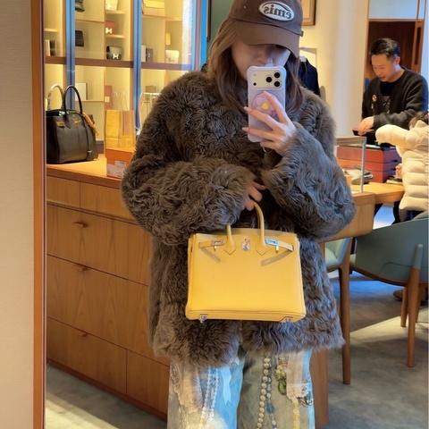Hermes 愛馬仕 birkin25 1A玉米黃🌽 k刻銀扣