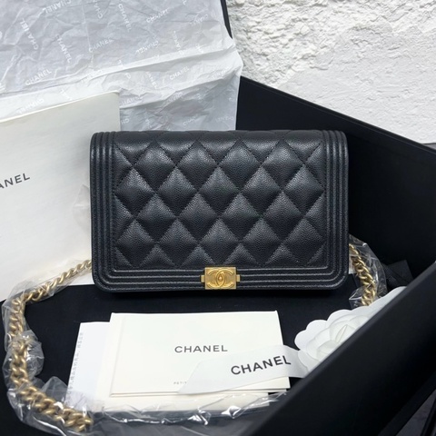 Chanel 香奈兒 Leboy woc 黑金 荔枝牛