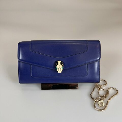 BVLGARI F17.281316 深藍蛇頭晚宴包