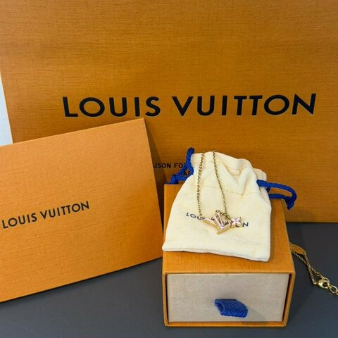 💎Han's house精品服飾💎LV LOUIS VUITTON 粉色法瑯項鍊 M01215
