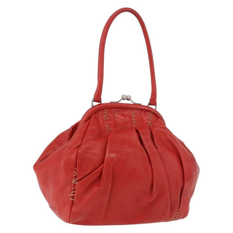 Miu Miu 手提包 皮革 紅色 銀色 正品 183854V