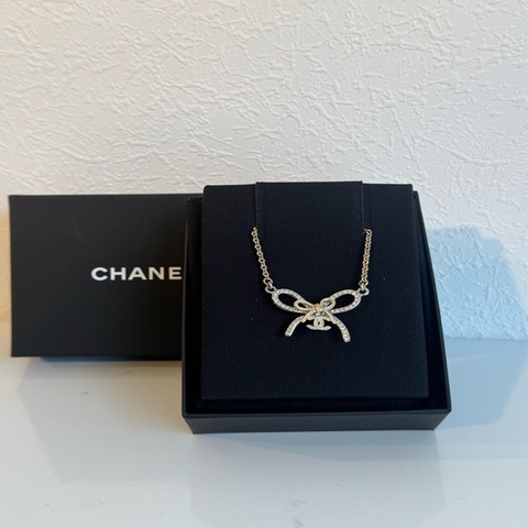 Chanel 雙蝴蝶結雙C項鍊🎀