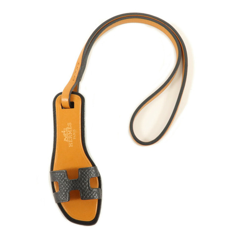 HERMES Butler皮革/Epsom皮革/Hunter皮革Oran Nano Noir/Naturel-Sable