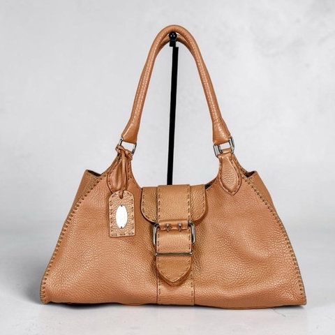 莉亞精品♡Fendi 香檳粉 手提包 二手