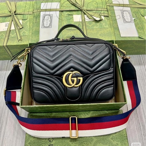 #全配🈶台灣購證 GUCCI Marmont Matasse黑金郵差包