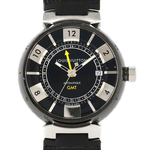 路易威登 Tambour 黑色 GMT Q113I 不鏽鋼自動腕錶