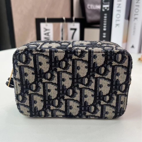 Dior 迪奧 藍色老花單肩斜挎包 尺寸：12*8cm