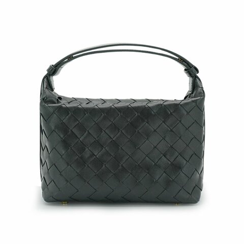 Bottega Veneta Wallace Mini 牛皮手提單肩包(754443-黑)