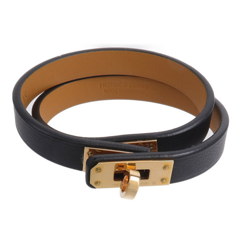 HERMES Swift皮革Mini Kelly Double Tour Bracelet手帶Noir