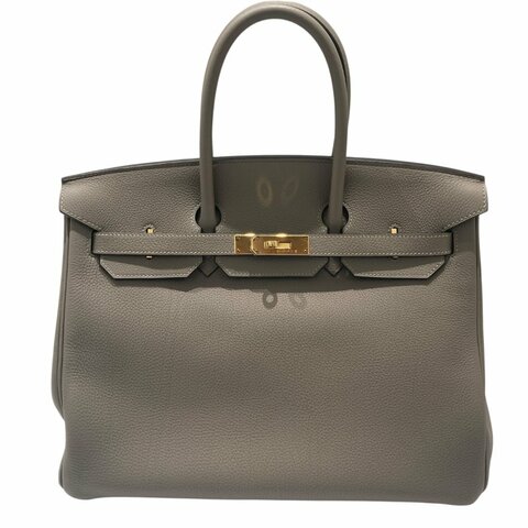 HERMES 愛馬仕 BIRKIN35 皮革 金釦