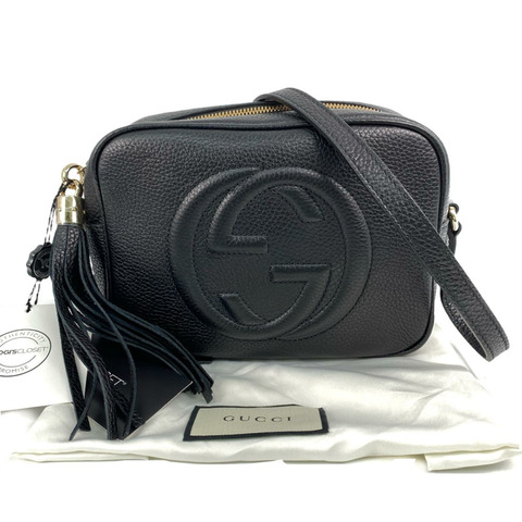 ☆ GUCCI 古馳 Black Calfskin Soho Camera Crossbody Bag 黑色小牛皮斜揹袋 308364-267009386