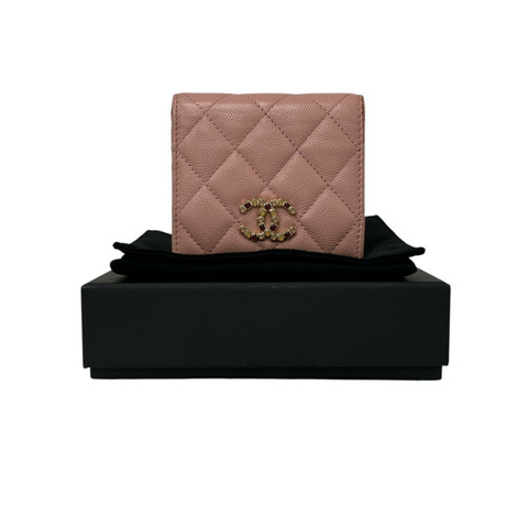 ☆ CHANEL 香奈兒 Pink Caviar Skin Short Wallet 粉紅色粒紋小牛皮短銀包-267011222