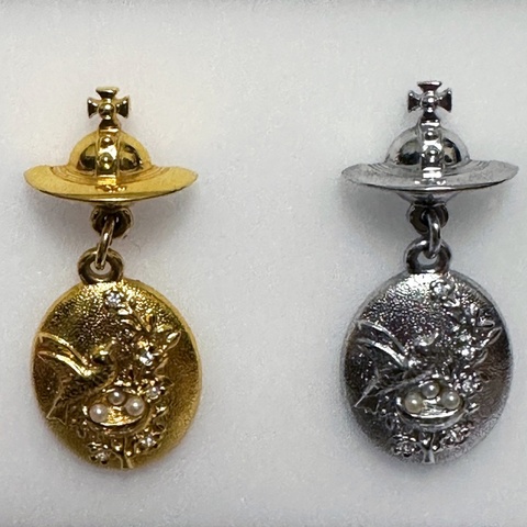 Vivienne Westwood 經典行星土星 鳥巢 金+銀 珍珠+鑽石 豐盛 古著古董絕版珍藏品 二手 限時出清