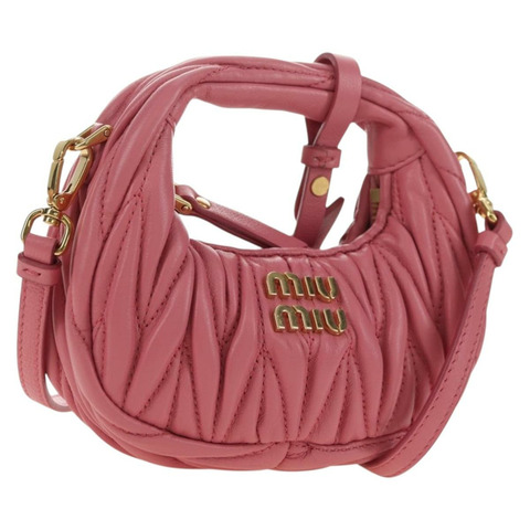 Miu Miu Matelasse Wonder 皮革雙肩包 粉金配色 正品 182012SAM