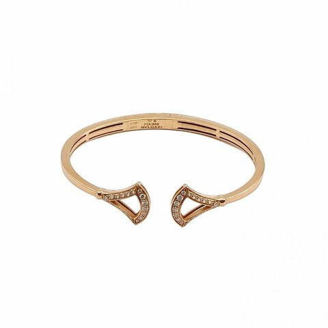 BVLGARI 18K玫瑰金钻石Divas镂空扇子手鐲S