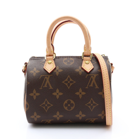 棕色 原花帆布 Nano Speedy 肩背包【LOUIS VUITTON LV 路易威登】 M61252