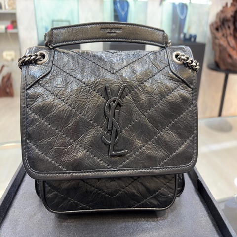 YSL NIKI復古皮革BABY手袋