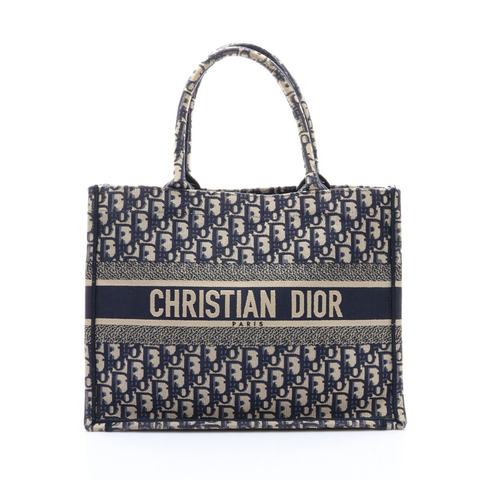藍色 緹花帆布 Book Tote Bag Medium 手提包【Dior 迪奧】 M1296ZRIW_M828