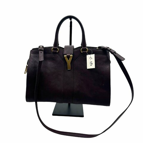 【美收精品】YSL  酒紅色手提包 C-592【隔月月中將轉賣至日本 上架期限30天】