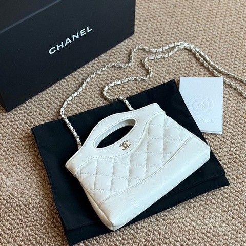 Chanel/香奈兒 25p 31bag nano手提鏈條包芯片款