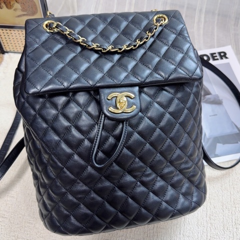 Chanel 香奈兒 薩爾斯堡 黑金大號雙肩包