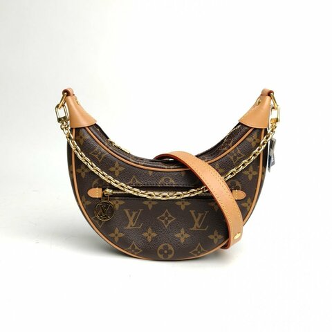 LOUIS VUITTON Loop豌豆包老花PVC金扣晶片肩背包