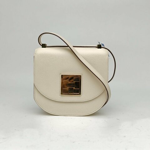 HERMES Mosaique馬賽克小號17奶油白Epsom皮Z刻金扣肩背包