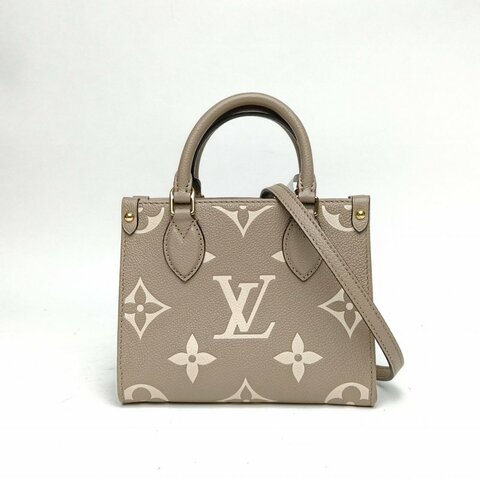 LOUIS VUITTON OnthegoBB大象灰牛皮晶片大Logo印花肩背包