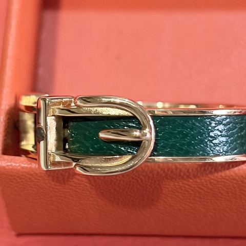 Hermes 綠色絕版絲巾環