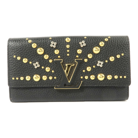 LOUIS VUITTON Taurillon Studded Soi Capucines Wallet長錢包