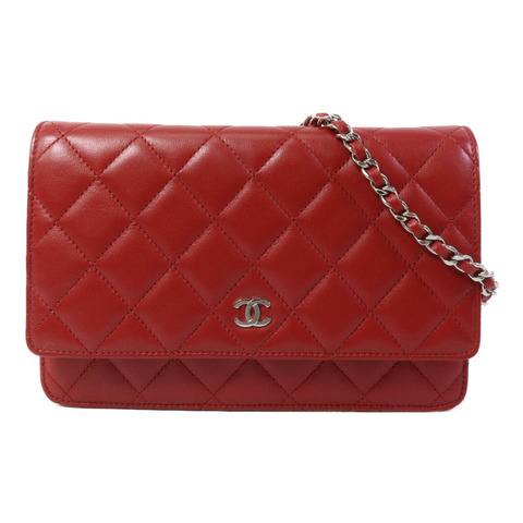 CHANEL 羊皮皮革Wallet On Chain鏈帶肩背袋