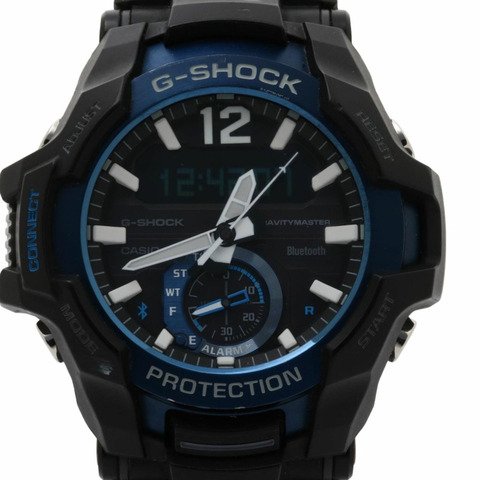 卡西歐 G-SHOCK GRAVITYMASTER GR-B100-1A2JF 黑色 x 藍色樹脂不鏽鋼男士太陽能手錶
