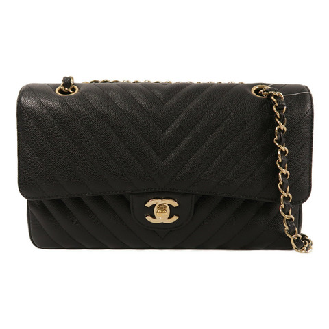 CHANEL 牛皮皮革Classic 25 Chevron鏈帶肩背袋