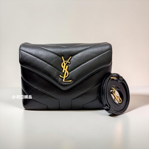 莉亞精品♡ YSL 678401 LOULOU 黑金 二手