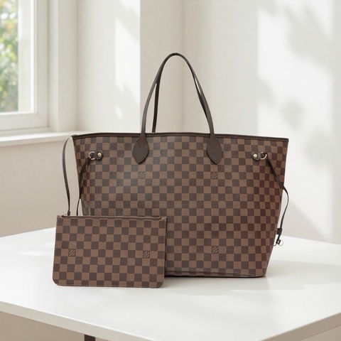 莉亞精品♡  LV N40597 棋盤格Neverfull GM 二手美品
