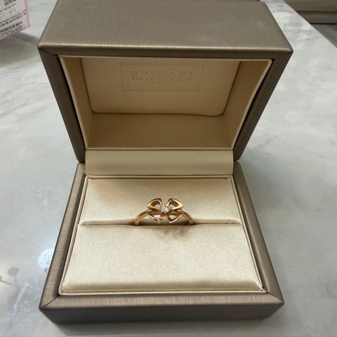 BVLGARI 寶格麗 Fiorever 18K玫瑰金鑽石戒指 S48 附盒卡發票