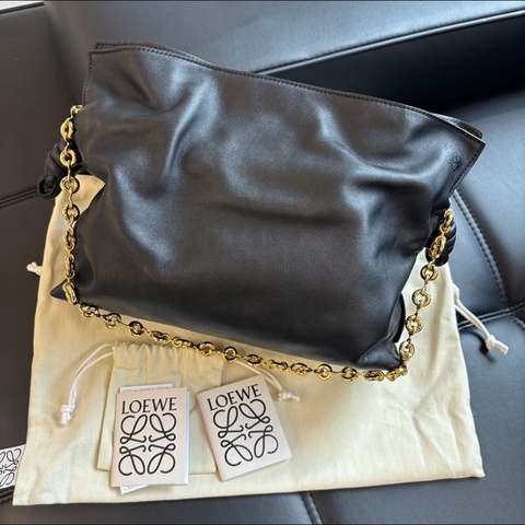 Loewe 羅意威福袋Flamenco Clutch黑金中號